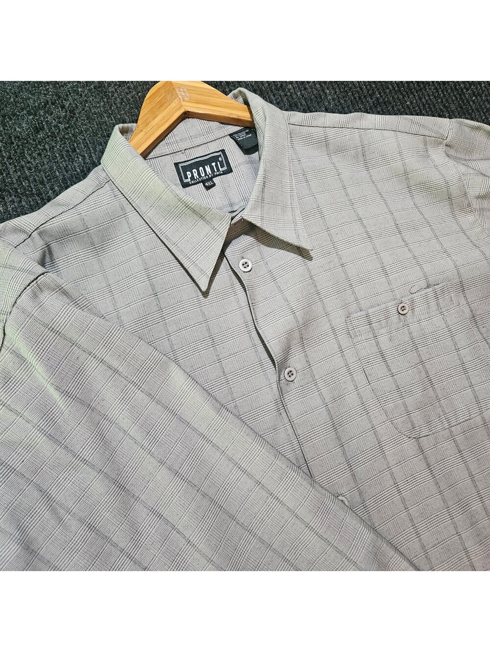 PRONTI Collection by Phita Men's Long Sleeve Button-Up Shirt Gray 4XL